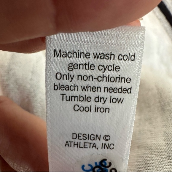 Athleta Ease Up Gray Black Stripe Sleeveless Dress, Small - Picture 9 of 12